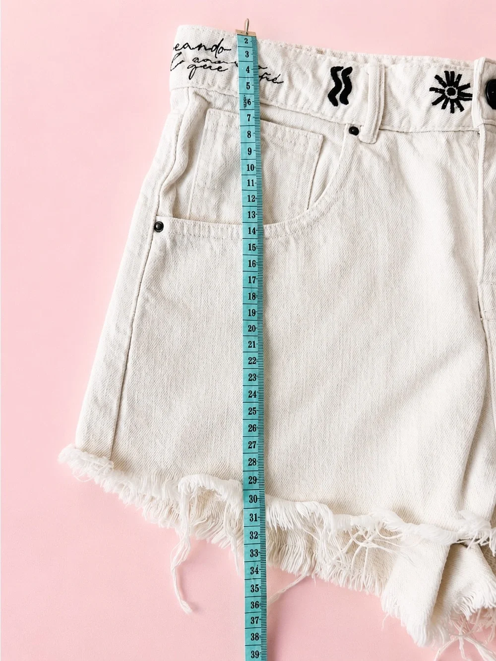 Tennis x Andrea Agudelo (Limited Edition) Embroidered Denim Shorts
